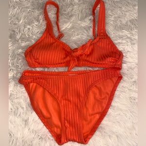 target xhilaration brand coral ribbed bikini